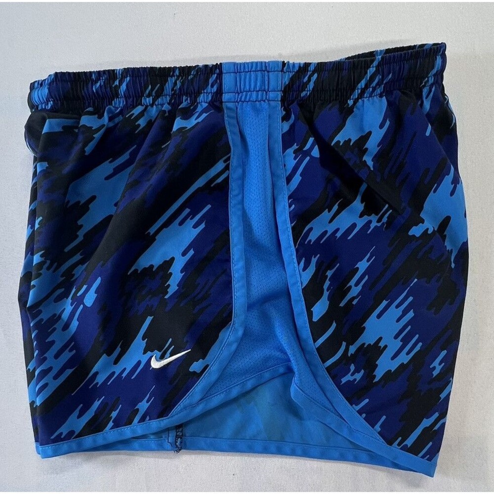 Nike Dri-Fit Girls Youth Large Blue Drawstring Athletic Lined Running Shorts